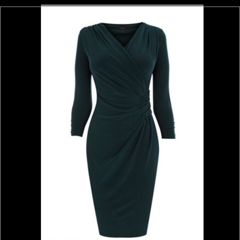 Coast UK Forest Green Jersey Dress - US 6 (UK 10)